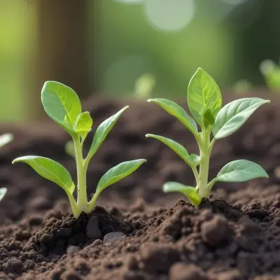 Young Green Plants Sprouting From Soil With Blurred Natural Background 12 1f8b
