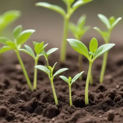 Young Green Plants Sprouting From Soil With Blurred Natural Background 14 56dd