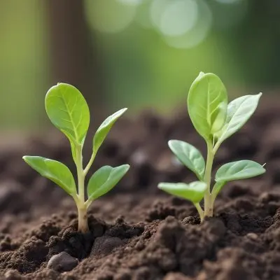 Young Green Plants Sprouting From Soil With Blurred Natural Background 16 Da99