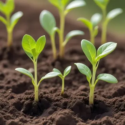 Young Green Plants Sprouting From Soil With Blurred Natural Background 3 3f68