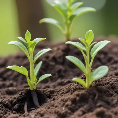 Young Green Plants Sprouting From Soil With Blurred Natural Background 5 F6fc