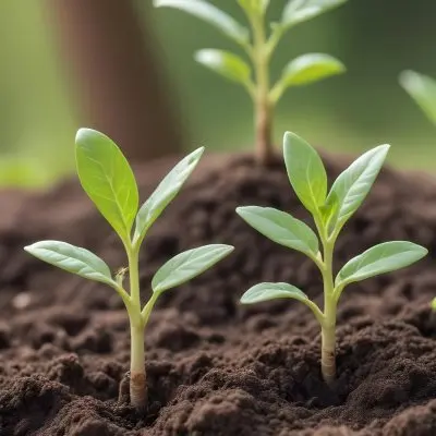 Young Green Plants Sprouting From Soil With Blurred Natural Background 6 E0d2