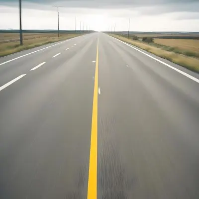 35mm Film Photography A Blurred Image Of A Road With Yellow Center Lines Indicating High Speed Motion High Detail 2 4c55