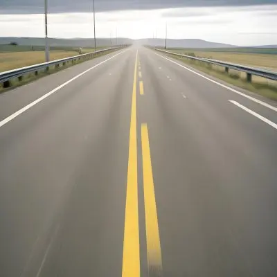 35mm Film Photography A Blurred Image Of A Road With Yellow Center Lines Indicating High Speed Motion High Detail 5 E30b