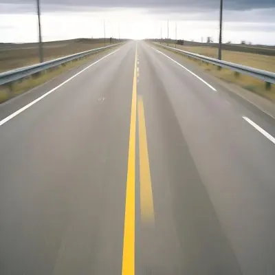 35mm Film Photography A Blurred Image Of A Road With Yellow Center Lines Indicating High Speed Motion High Detail 6 D930