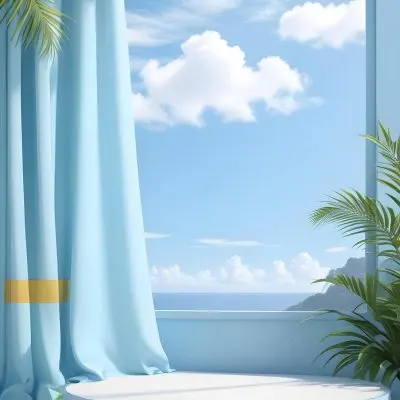3d Model A Window Overlooking A Scenic Tropical La 5