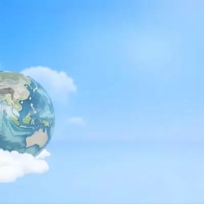 A Globe On Top Of A Cloud In A Blue Sky The Earth Is Seen From Space With Clouds And Continents 22 Fbb5