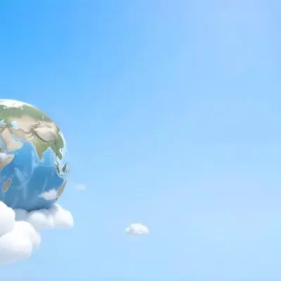 A Globe On Top Of A Cloud In A Blue Sky The Earth Is Seen From Space With Clouds And Continents 34 63b1