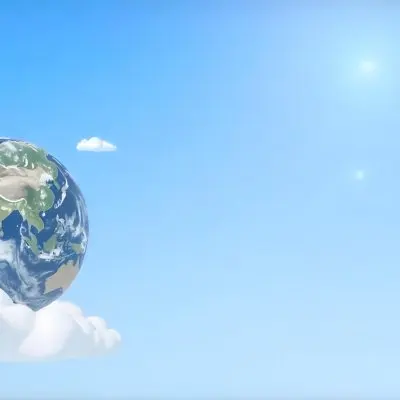 A Globe On Top Of A Cloud In A Blue Sky The Earth Is Seen From Space With Clouds And Continents 37 C2d7