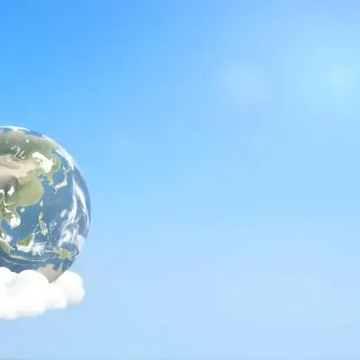 A Globe On Top Of A Cloud In A Blue Sky The Earth Is Seen From Space With Clouds And Continents 40 Ddec