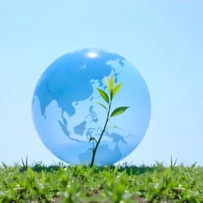 A Globe With A Plant Growing Inside On A Green Grass Field With A Clear Blue Sky In The Background Symbolizing Environmental Conservation And Sustainability 16 1b0b