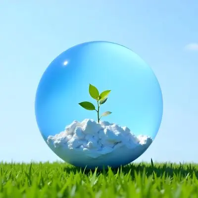 A Globe With A Plant Growing Inside On A Green Grass Field With A Clear Blue Sky In The Background Symbolizing Environmental Conservation And Sustainability 37 A96c