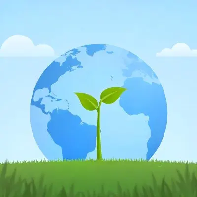 A Globe With A Plant Growing Inside On A Green Grass Field With A Clear Blue Sky In The Background Symbolizing Environmental Conservation And Sustainability 5 F712