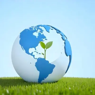 A Globe With A Plant Growing Inside On A Green Grass Field With A Clear Blue Sky In The Background Symbolizing Environmental Conservation And Sustainability 7 8012