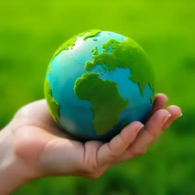A Hand Holding A Green Earth Globe With Grass Texture In A Green Grass Background 45 0b12