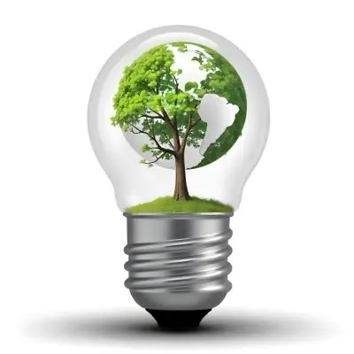 A Hand Holding A Light Bulb With A Green Recycle Symbol And A Tree Inside In A Green Field With A Blue Sky And White Clouds 54 B4c2