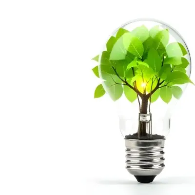 A Hand Holding A Light Bulb With A Green Recycle Symbol And A Tree Inside In A Green Field With A Blue Sky And White Clouds 63 Fbb8