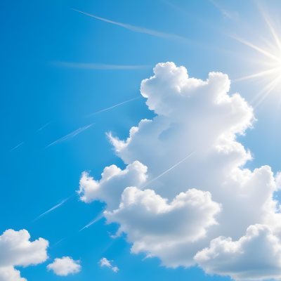 Bright White Clouds In A Clear Blue Sky With Sunlight Shining Through 4 Bea0