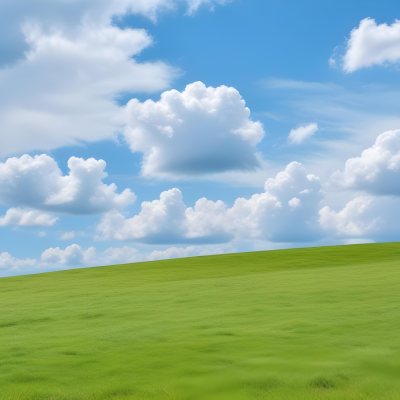 Green Grass Hill Under A Blue Sky With White Clouds Sunny Day Vibrant Colors Natural Light Clear Atmosphere Outdoor Setting Peaceful Scenery 60 C0eb