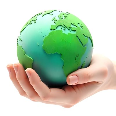 Half Earth With Green Grass And A Tree On Top Blue Sky With Some Clouds White Background 3 Dd39