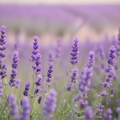 Lavender Flowers In A Field
