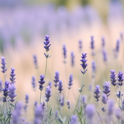 Lavender Flowers In A Field With A Soft Blurred Background 4 A3ad
