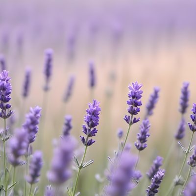 Lavender Flowers In A Field With A Soft Blurred Background 9 B337