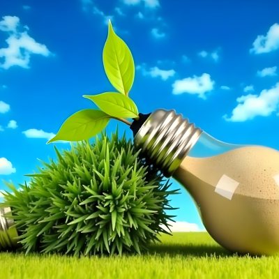 Two Light Bulbs One With Green Grass And Leaves Growing Out Of It The Other Filled With Sand On A Green Field With A Blue Sky 44 D89b
