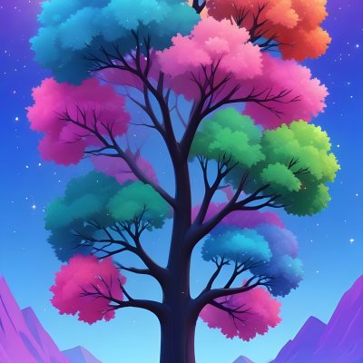 Adorable Cartoon Style A Large Tree