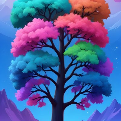 Adorable Cartoon Style A Large Tree With A Black T 14 C1c3