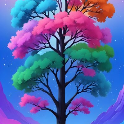 Adorable Cartoon Style A Large Tree With A Black T 15 Eb5a