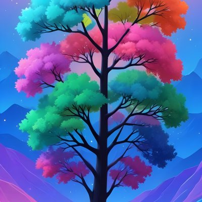 Adorable Cartoon Style A Large Tree With A Black T 2 A8c2