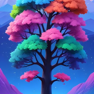 Adorable Cartoon Style A Large Tree With A Black T 26 54e2