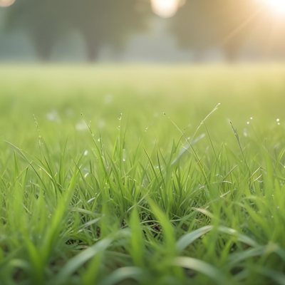 Blurred Green Grass And Foliage With A Bright Hazy Sky In The Background 12 1245