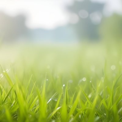 Blurred Green Grass And Foliage With A Bright Hazy Sky In The Background 16 868d
