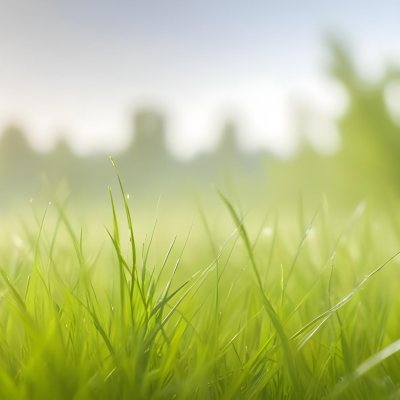 Blurred Green Grass And Foliage With A Bright Hazy Sky In The Background 18 912f