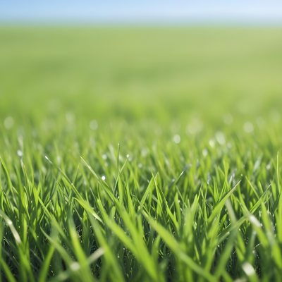 Blurred Green Grass Field With A Clear Blue Sky In The Background 13 3af6