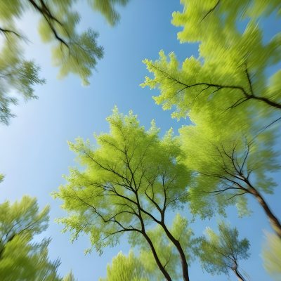 Blurred Image Of Green Trees With A Blue Sky In The Background Natural Light Natural Colors Out Of Focus Nature Photography 2 Caa6