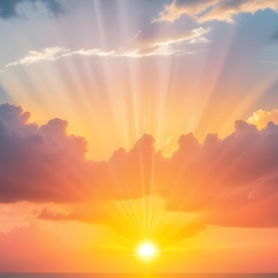 Bright Sun Rays Bursting Through Dramatic Clouds At Sunset With An Orange And Pink Sky Surrounded By Dark Storm Clouds And A Calm Ocean 21 762f