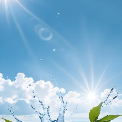 Bright Sun Shining In A Clear Blue Sky