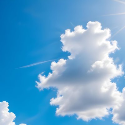 Bright White Clouds In A Clear Blue Sky With Sunlight Shining Through 15 C4eb
