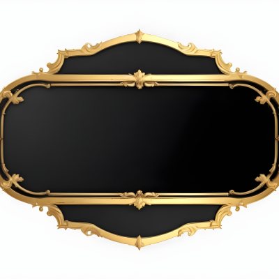 A Black And Gold Ornate Frame