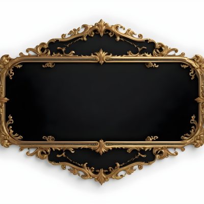 3d Model A Black And Gold Ornate Frame With Ornate Corners A Classic Design And A Black Background Figure Octane Render Volumetric Highly Detailed Videogame Aesthetic 25 14a2