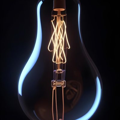 3d Model A Black Light Bulb With A Visible Filament Casting A Warm Glow In A Dark Room Figure Octane Render Volumetric Highly Detailed Videogame Aesthetic 24 0781