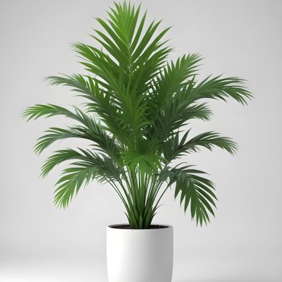 3d Model A Green Areca Palm Plant In A White Pot The Background Is Plain White The Plant Is Lush And Healthy The Pot Is Simple And Modern Figure Octane Render Volumetric Highly Detailed Videogame Aesthetic 20 3197