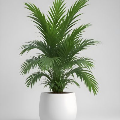 3d Model A Green Areca Palm Plant In A White Pot The Background Is Plain White The Plant Is Lush And Healthy The Pot Is Simple And Modern Figure Octane Render Volumetric Highly Detailed Videogame Aesthetic 22 B317