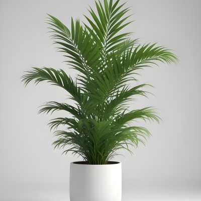 3d Model A Green Areca Palm Plant In A White Pot The Background Is Plain White The Plant Is Lush And Healthy The Pot Is Simple And Modern Figure Octane Render Volumetric Highly Detailed Videogame Aesthetic 8 9128