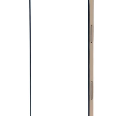 3d Model A Smartphone With A Blank White Screen The Phone Has A Gold Frame Isolated On A White Background Figure Octane Render Volumetric Highly Detailed Videogame Aesthetic 9 B835