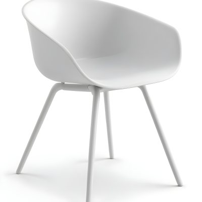3d Model A White Plastic Chair With Three Plastic Legs The Chair Has A Curved Back And Armrests In A White Background Figure Octane Render Volumetric Highly Detailed Videogame Aesthetic 11 Ee99