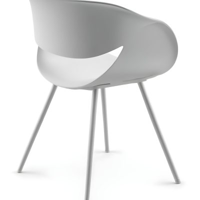 3d Model A White Plastic Chair With Three Plastic Legs The Chair Has A Curved Back And Armrests In A White Background Figure Octane Render Volumetric Highly Detailed Videogame Aesthetic 14 Df38